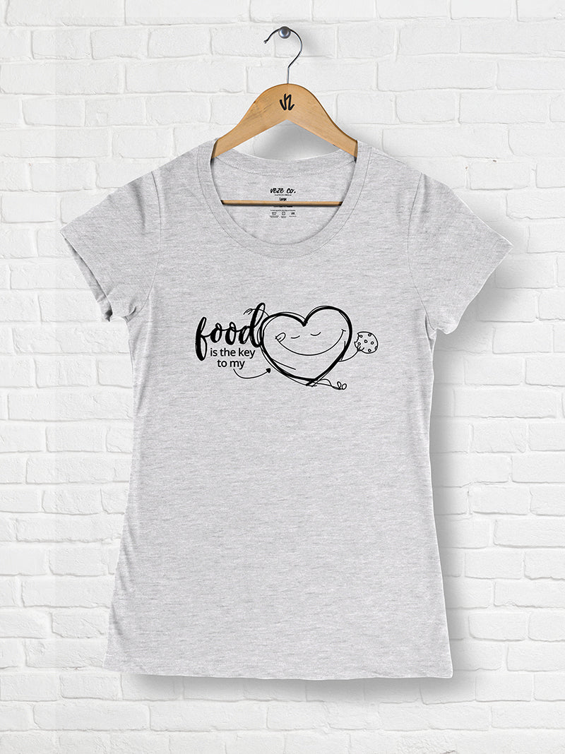 Food is the Key to My Heart - Tri-blend Scoop Neck