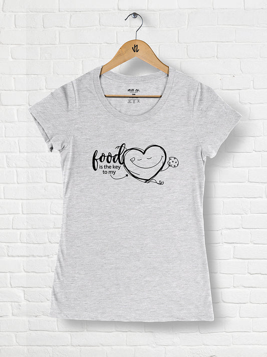 Food is the Key to My Heart - Tri-blend Scoop Neck