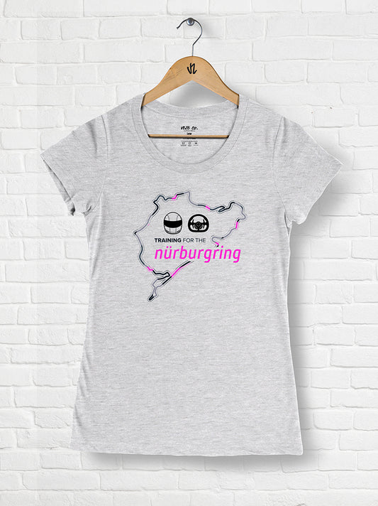 Training For The Nürburgring (D1) Pink - Tri-blend Scoop Neck