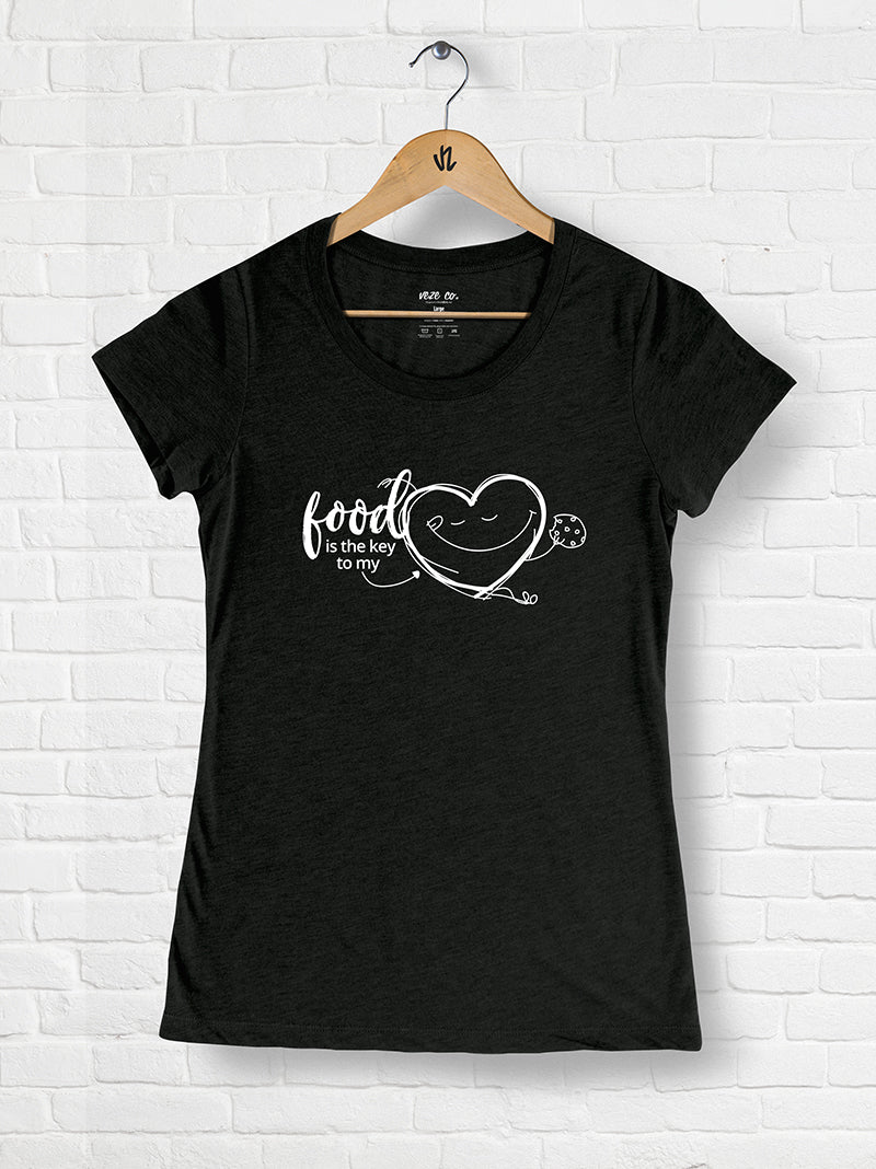 Food is the Key to My Heart - Tri-blend Scoop Neck